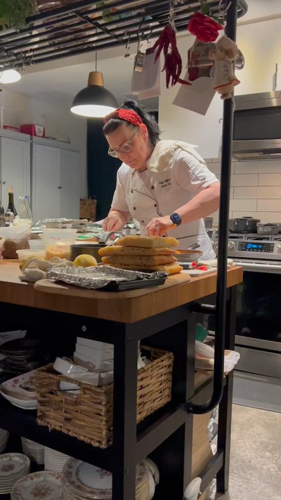 Da Barbara - Chef Barbara Pollistrani in her open kitchen. - Italian Near Me - Los Angeles, California