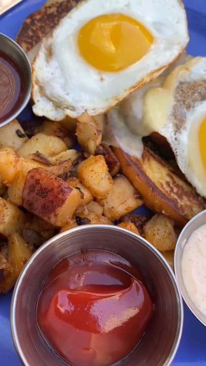 The Friendly Toast - Donut breakfast sandwich - Bars Near Me - Boston, Massachusetts