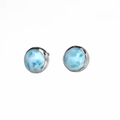 Larimar Stud Sterling Silver Earrings