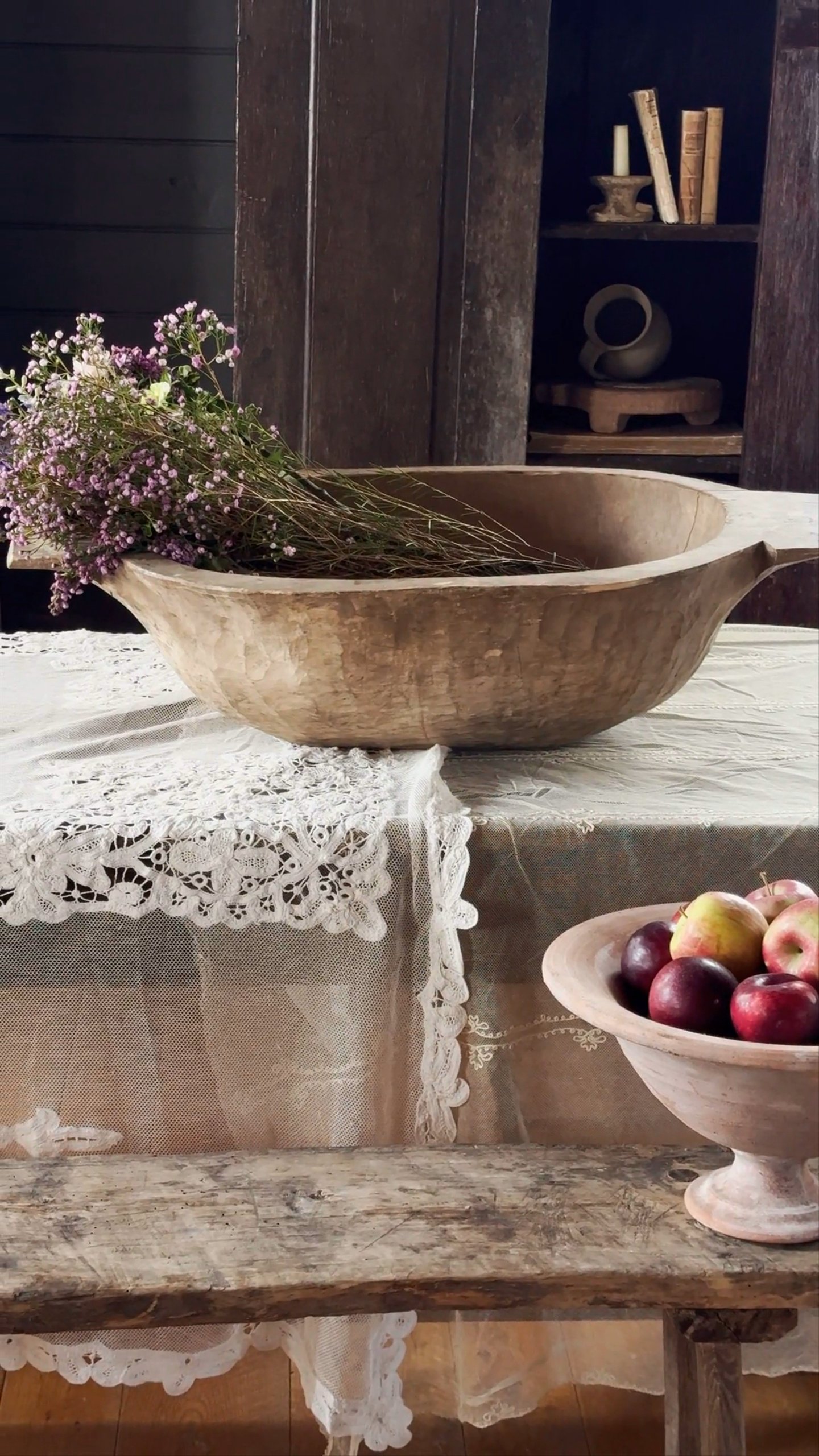 Hand Carved Hungarian Dough Bowl