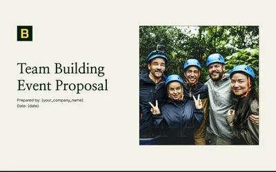 Preview of Team Building Event Proposal Template