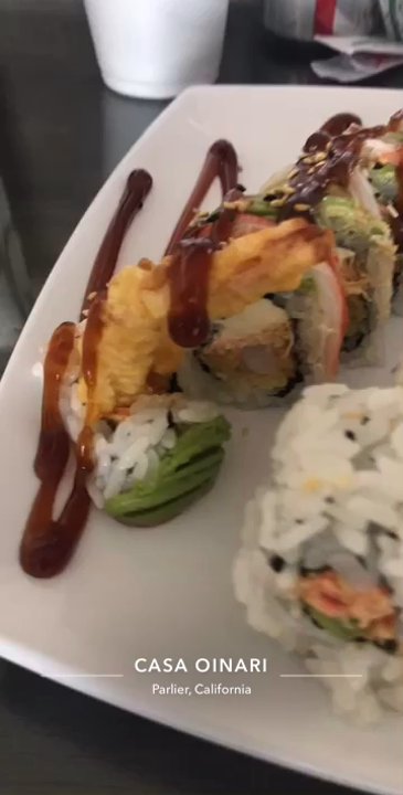 Casa Oinari - Spicy crab, (another I can't remember) red dragon, Mario roll - Japanese Near Me - Parlier, California