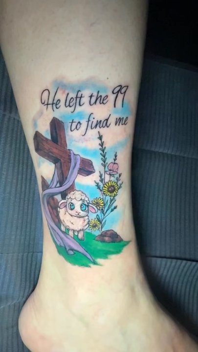 Tatt Life Studios - . Refers to the parable of the lost sheep from the Bible , where a shepherd leaves 99 sheep to search for one that has gone stray . - Tattoo Near Me - Las Vegas, Nevada