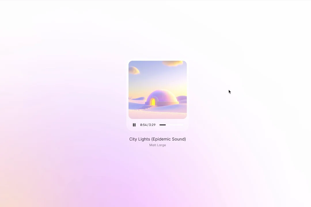 Simple Audio player made in Framer Workshop days
