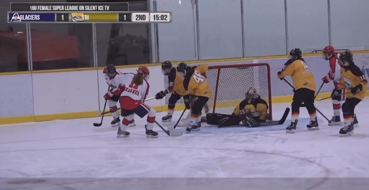 Fyona Meagher #11: Tipped in Goal at 1st Game of the Season, 2nd goal for Team | Calgary Glaciers 16U