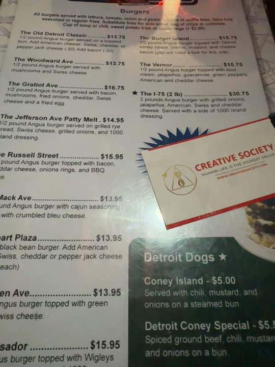 Old Detroit Burger Bar - menu - Sports Bars Near Me - Clawson, Michigan