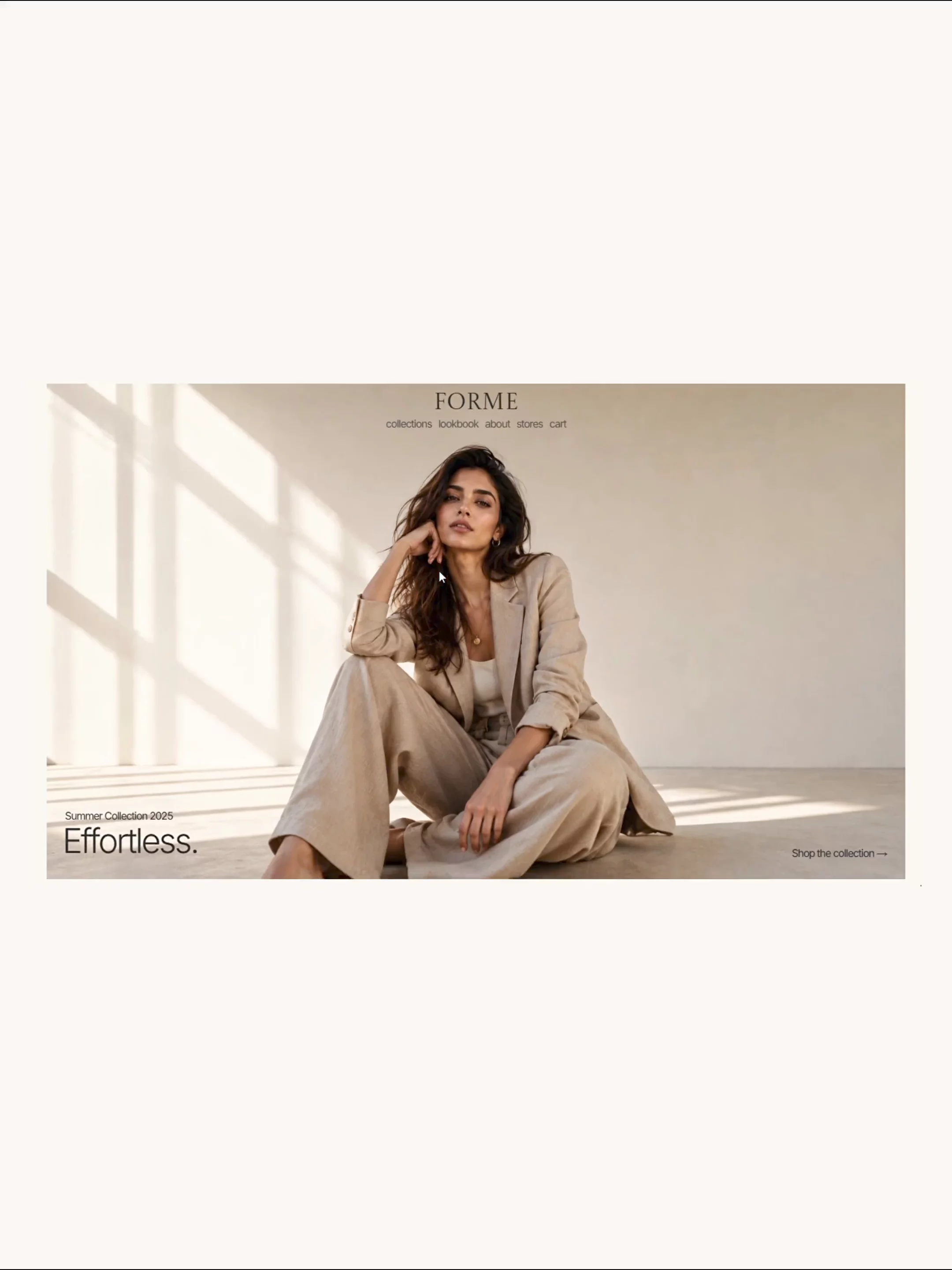 boutique's website home page design