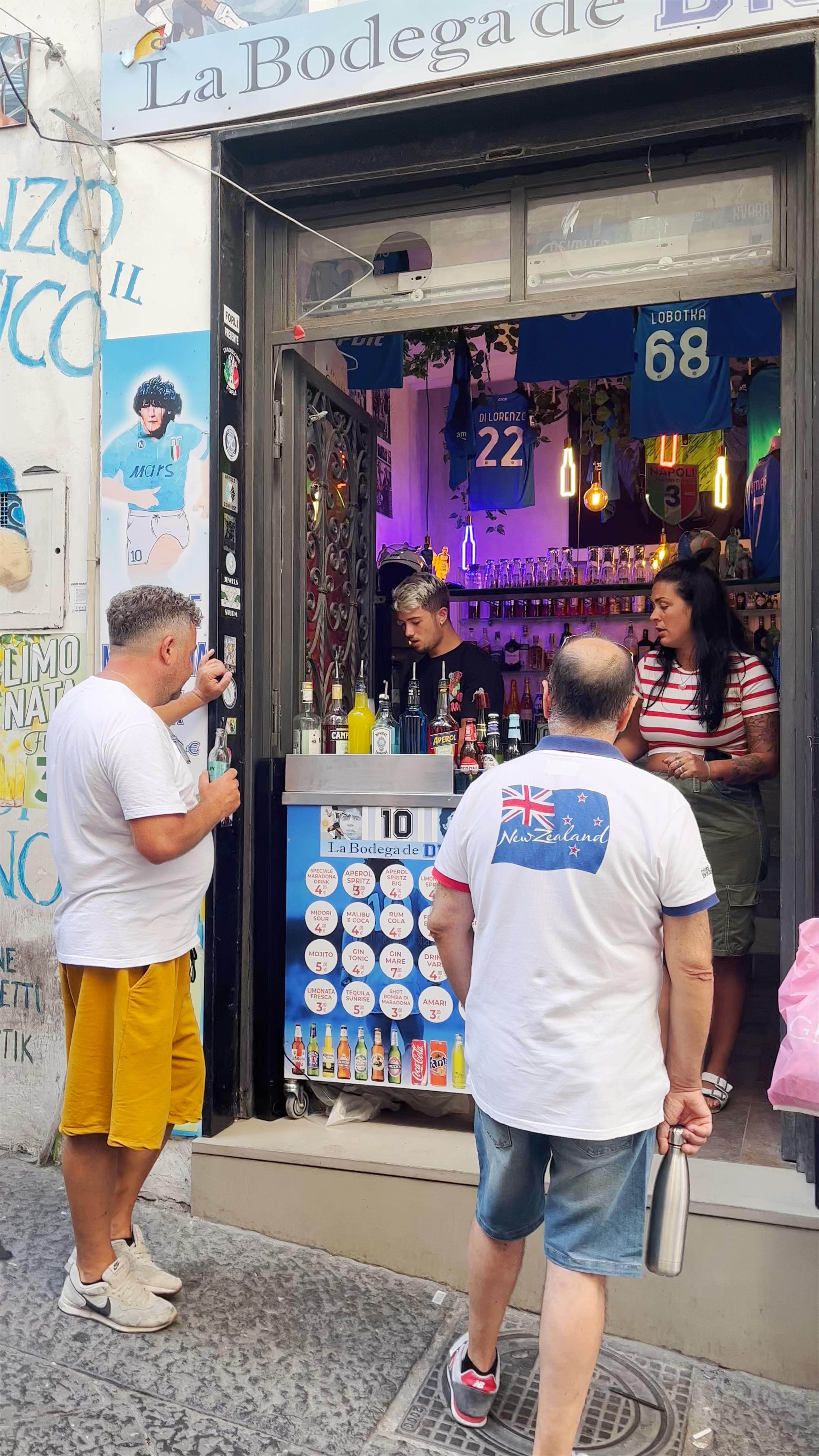 Vibrant Football Fandom in Quartieri Spagnoli, Naples