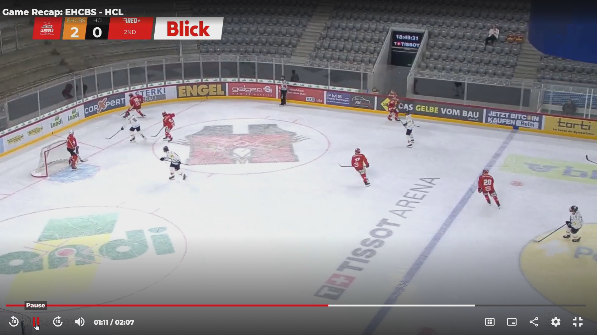 Ilja Dehtevics Scores First Goal of the Season for HC Lugano U18