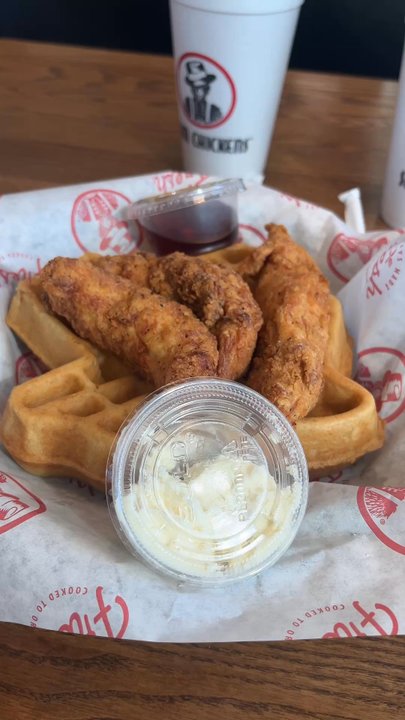Slim Chickens - Texas shaped Chicken strip & waffle - Southern Near Me - Ft. Worth, Texas