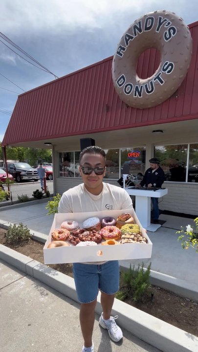Randy's Donuts - Randy's Donuts - Yelp Tries from @yelpcentralvalleynorth on Instagram - Donuts Near Me - Fresno, California