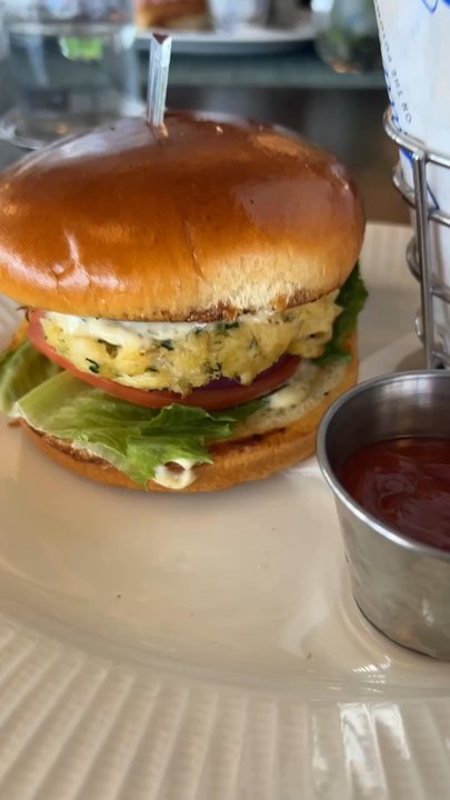 Cafe 44 - Crab Cake Sandwich with fries - American Near Me - Alexandria, Virginia