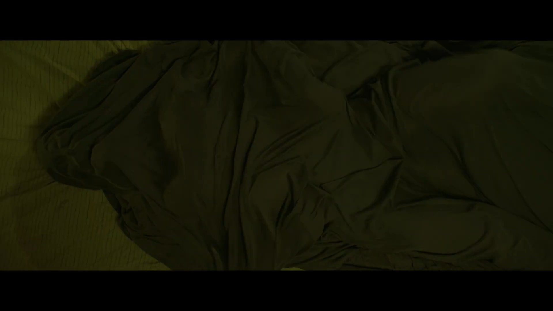 Production credits display over a dark, dimly lit background featuring draped fabric textures. The sequence identifies key creative personnel, including the director of photography and directors.