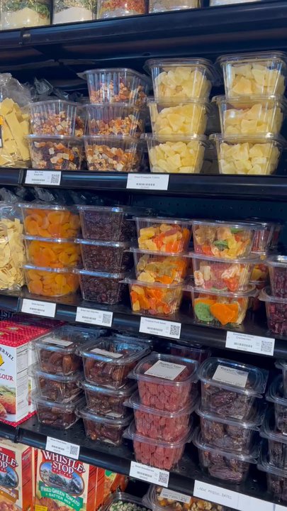 Capitol Market - Wall of dried fruit and vegetables - Farmers Market Near Me - Charleston, West Virginia
