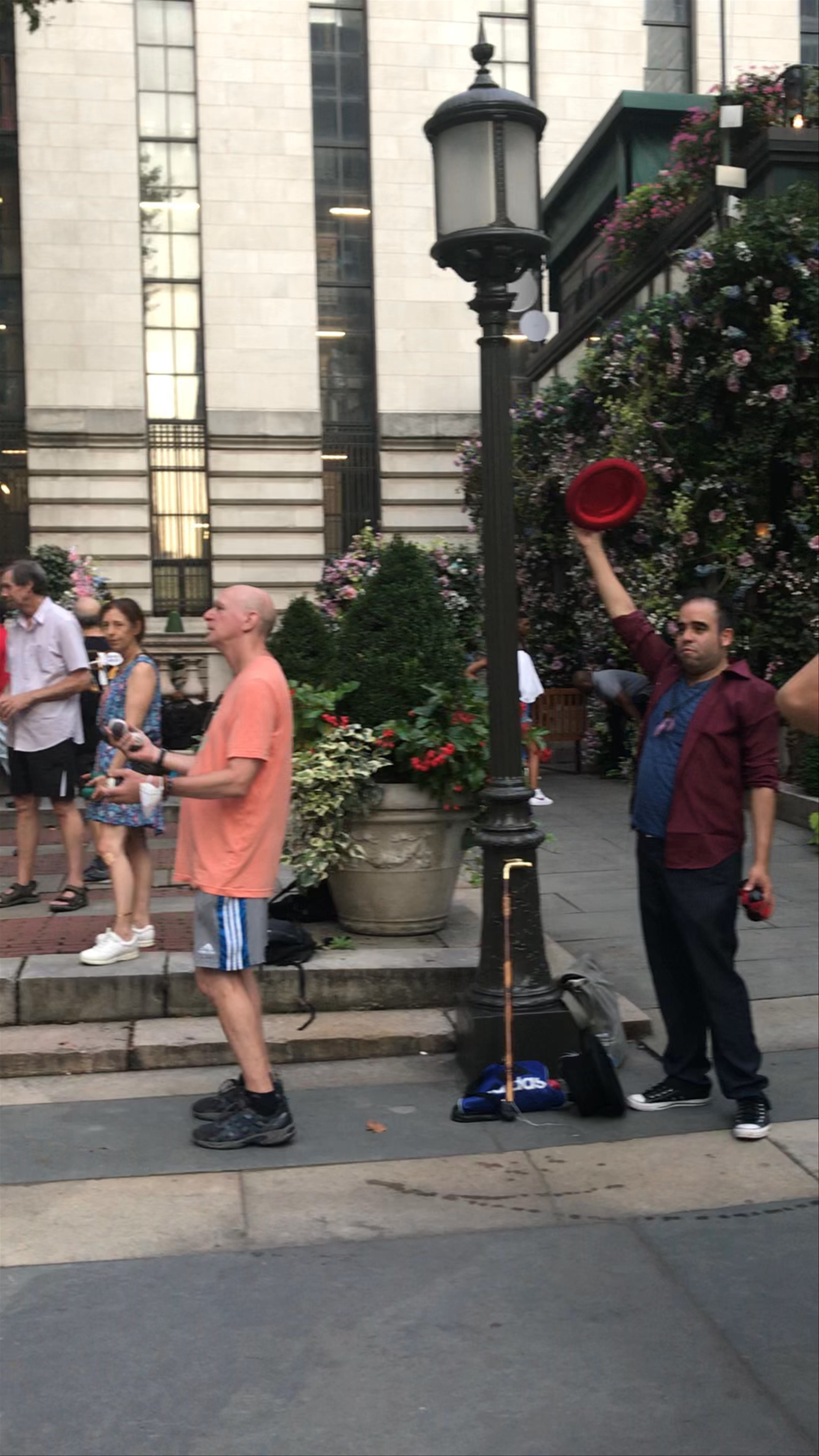 Juggling and Street Performance at Bryant Park Grill, New York City
