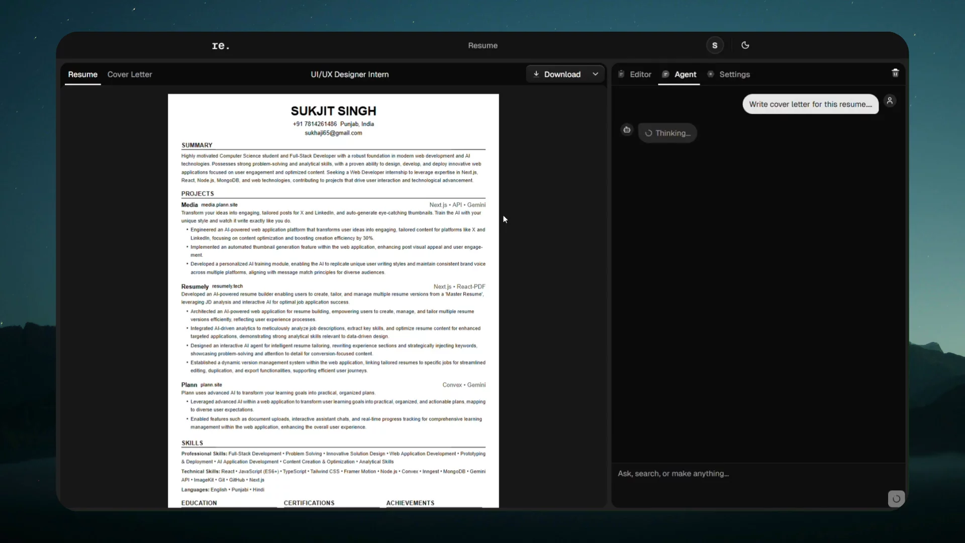 Resumely - Create Resume according to the JOB image 1