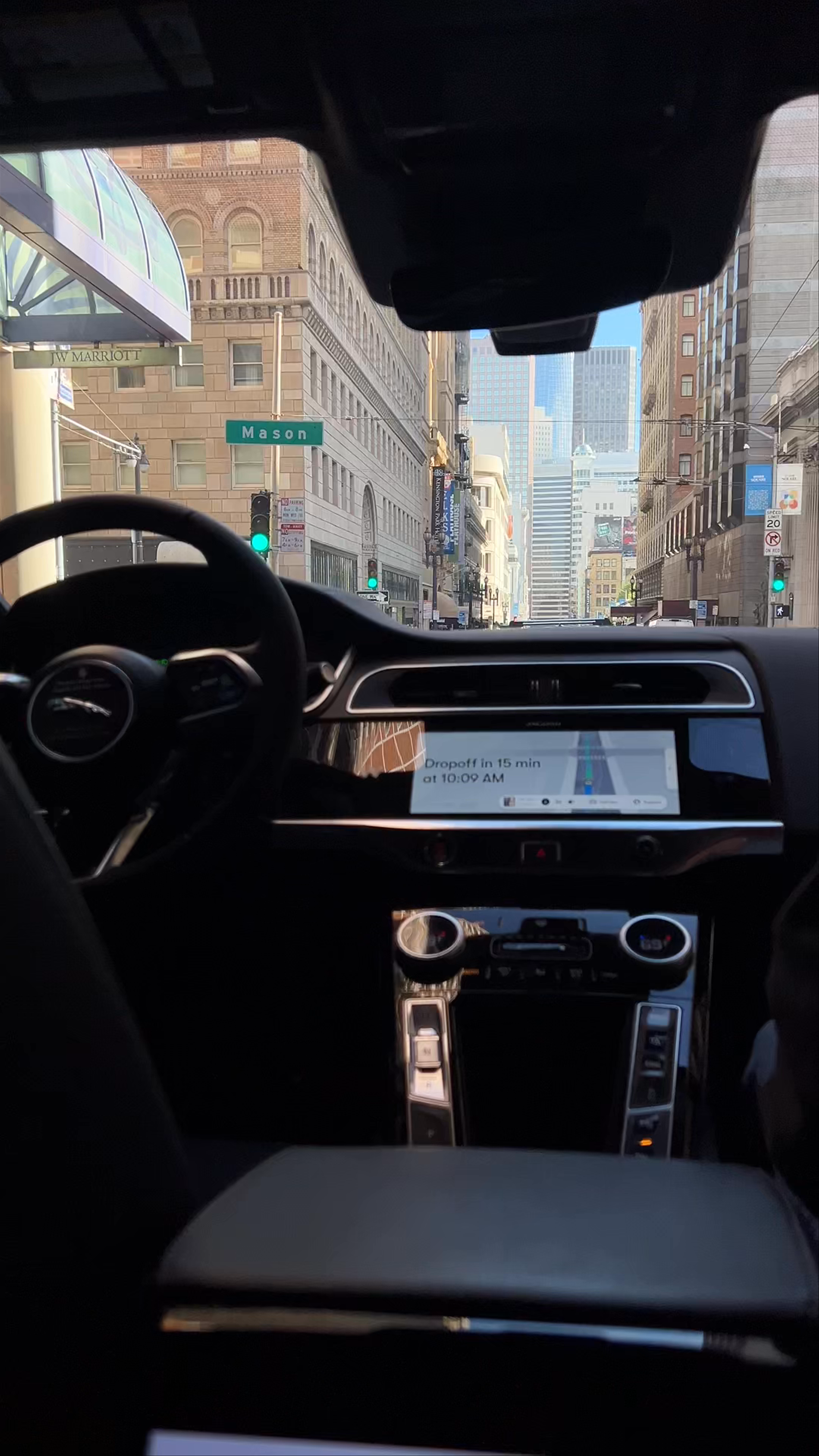 Waymo Self-Driving Jaguar in Downtown San Francisco