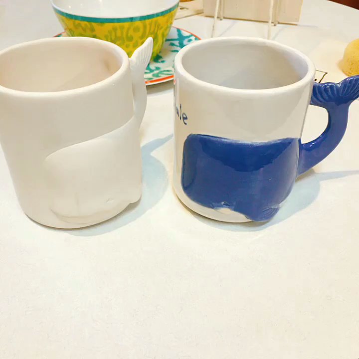 Petroglyph Ceramic Lounge - Whale mug with toys add on. - Paint-Your-Own Pottery Near Me - San Jose, California