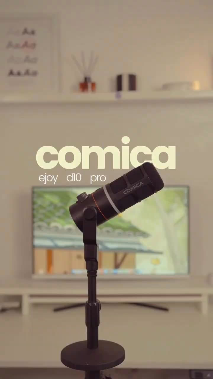 Comica EJoy D10 Pro, an RGB cardioid dynamic wireless and wired hybrid microphone