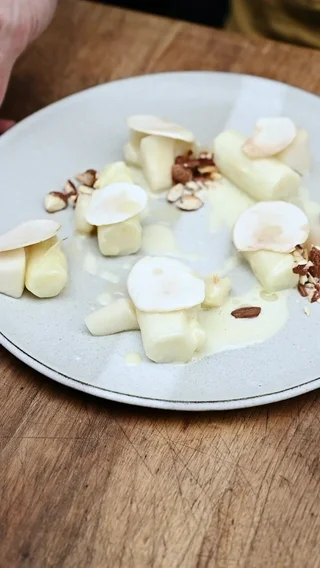 White Asparagus, Almond & Pear