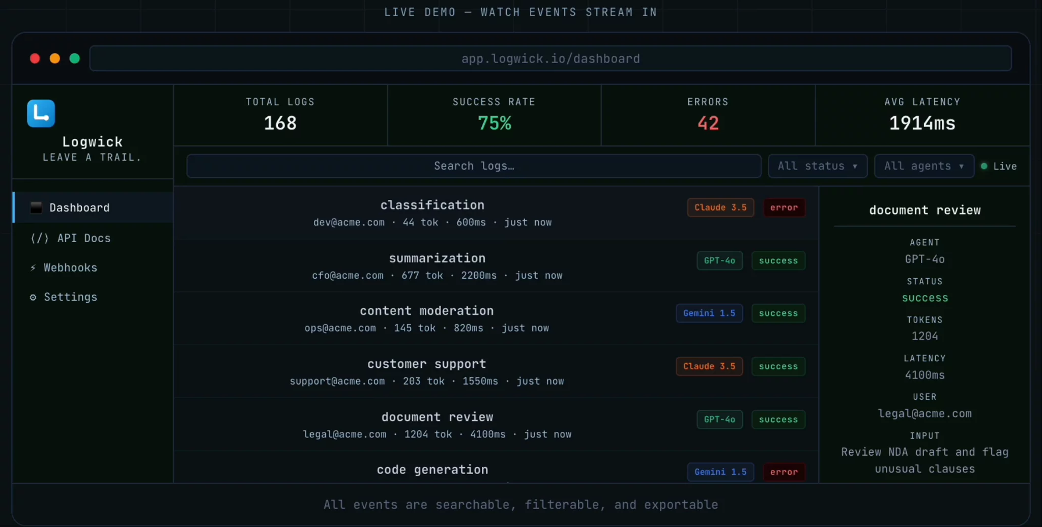 Logwick — AI Audit Log image 1