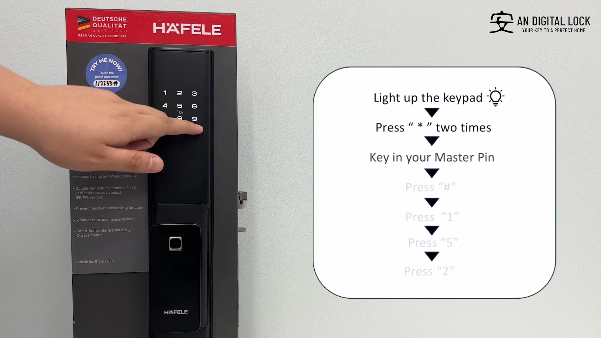 Hafele PP8100 Digital Door Lock