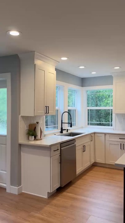 A1 Cabinets & Granite - A1 Cabinets' Shaker White Cabinets - Cabinetry Near Me - Seattle, Washington