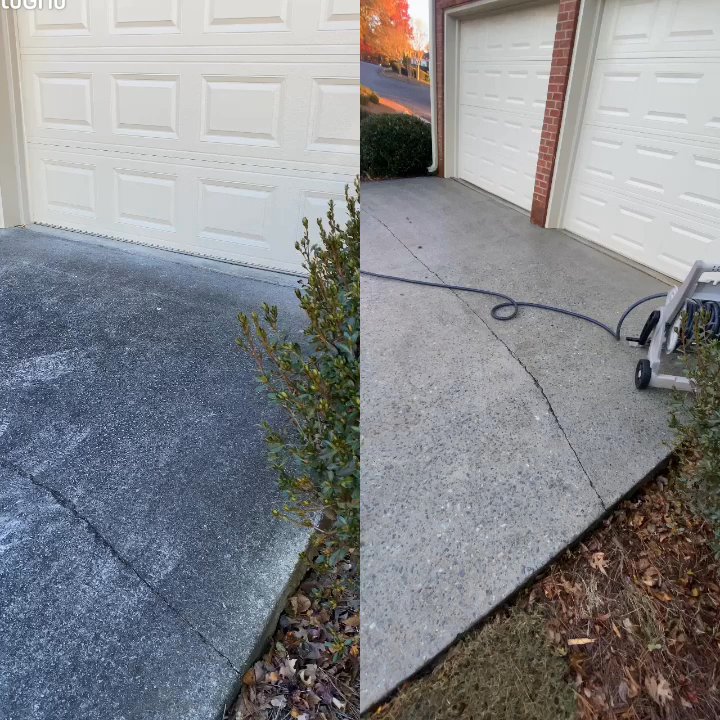 Overgrind Pressure Washing - Watch the transformation of this driveway and walkway area - Pressure Washers Near Me