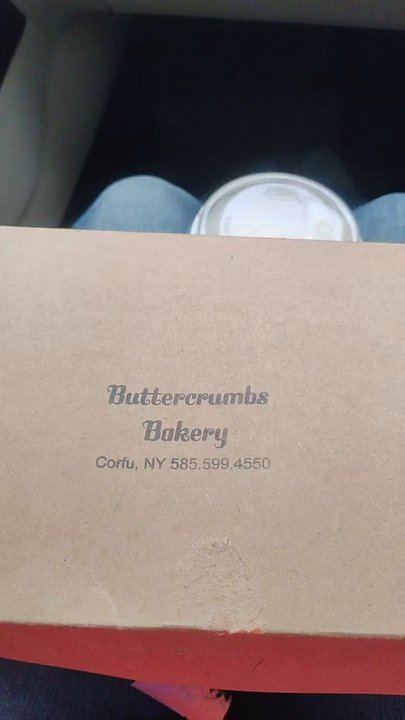 Buttercrumbs Bakery - Opening our box of goodies: molasses cookie, a peanut butter brownie and a chocolate almond pretzel pastry. - Bakeries Near Me - Corfu, New York