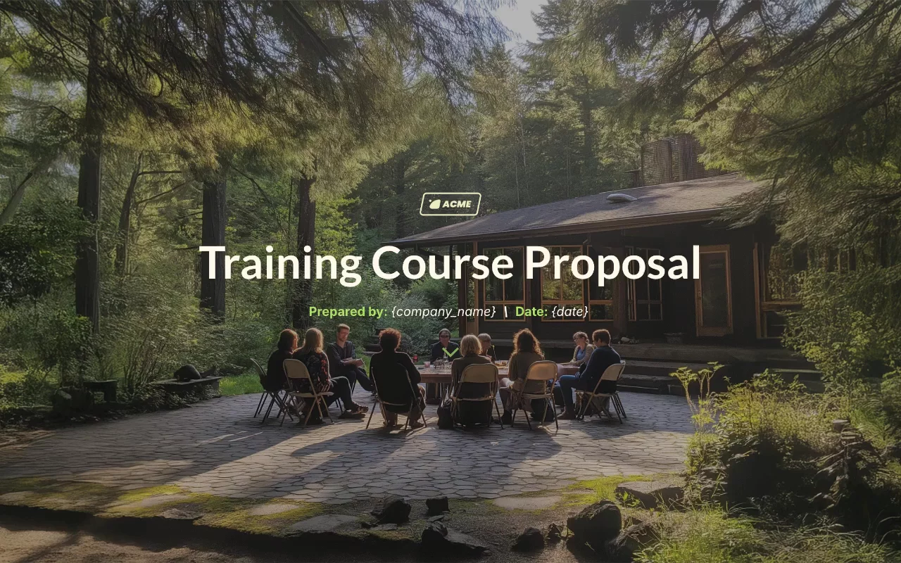 Preview of Training Course Proposal Template
