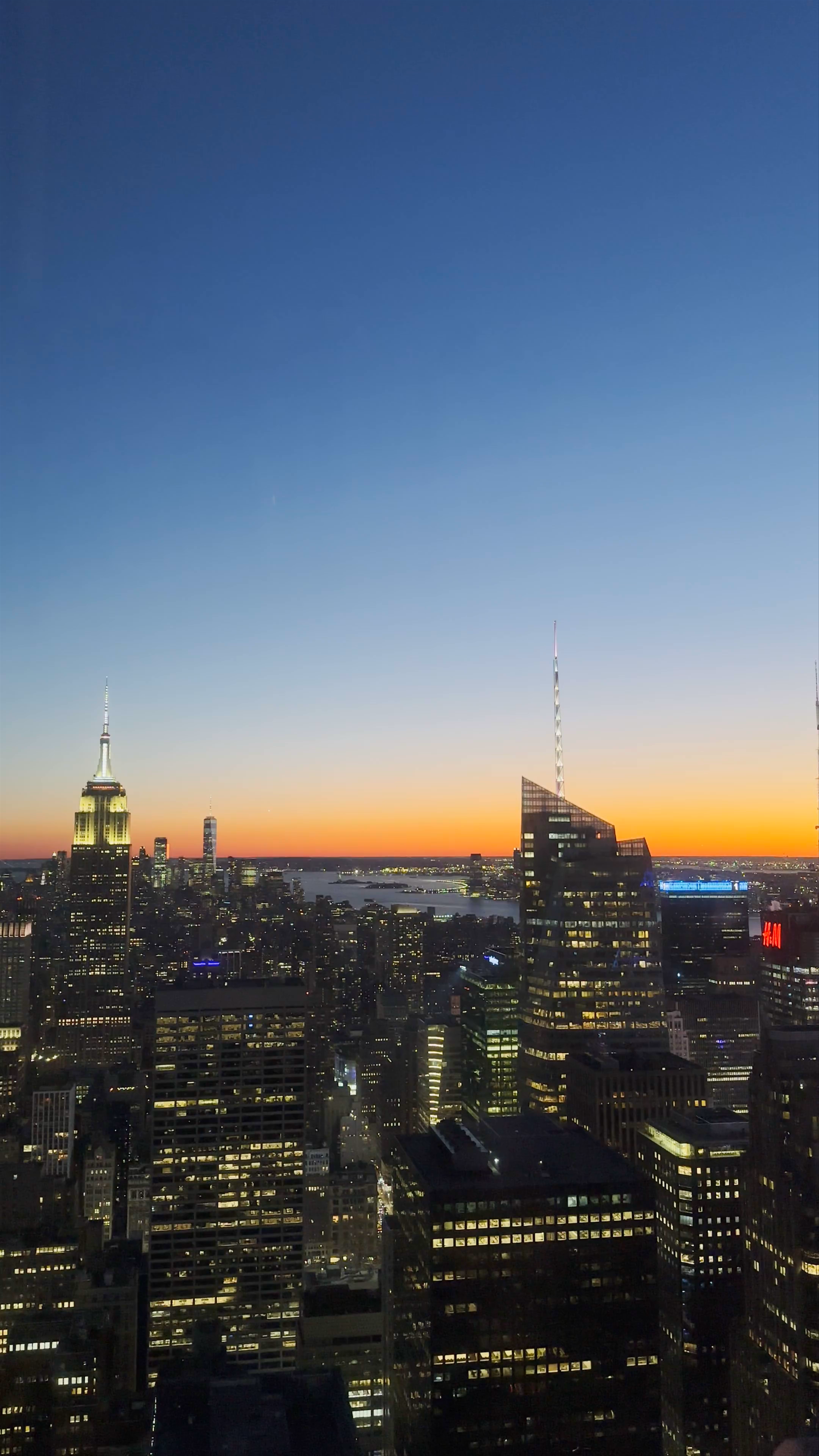 Sunset Skyline View from Top of The Rock, New York City