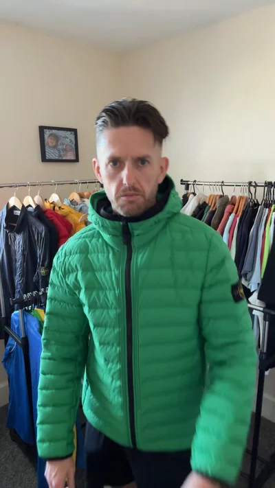 Stone Island Puffer Jacket - Green - Medium
