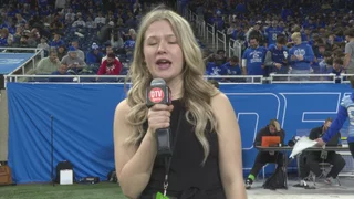 Video thumbnail for video titled MHSAA Football Finals Halftime Sideline Report