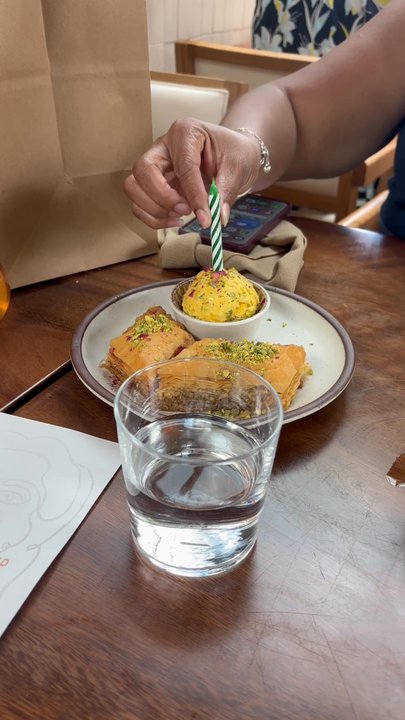 Delbar - Atlanta - Dessert to die for.  Date sugar.  So less calories and dates are healthy for your defective system. - Middle Eastern Near Me - Atlanta, Georgia