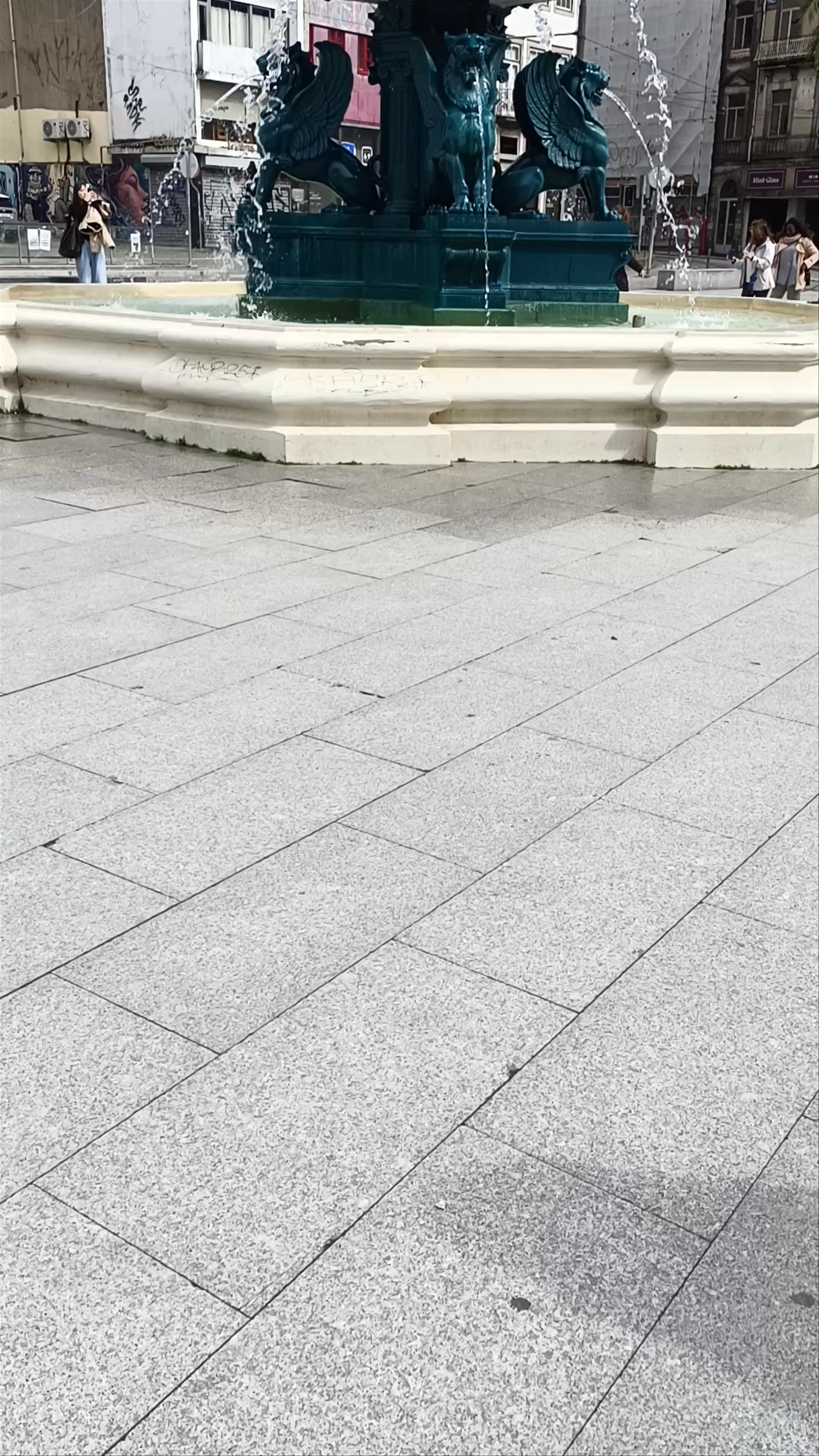 Fonte dos Leões Fountain in Praça de Gomes Teixeira, Porto