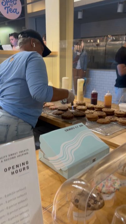 Bee J’s Cookies - Torching the S'Mores cookie - Desserts Near Me - Washington, DC, District of Columbia