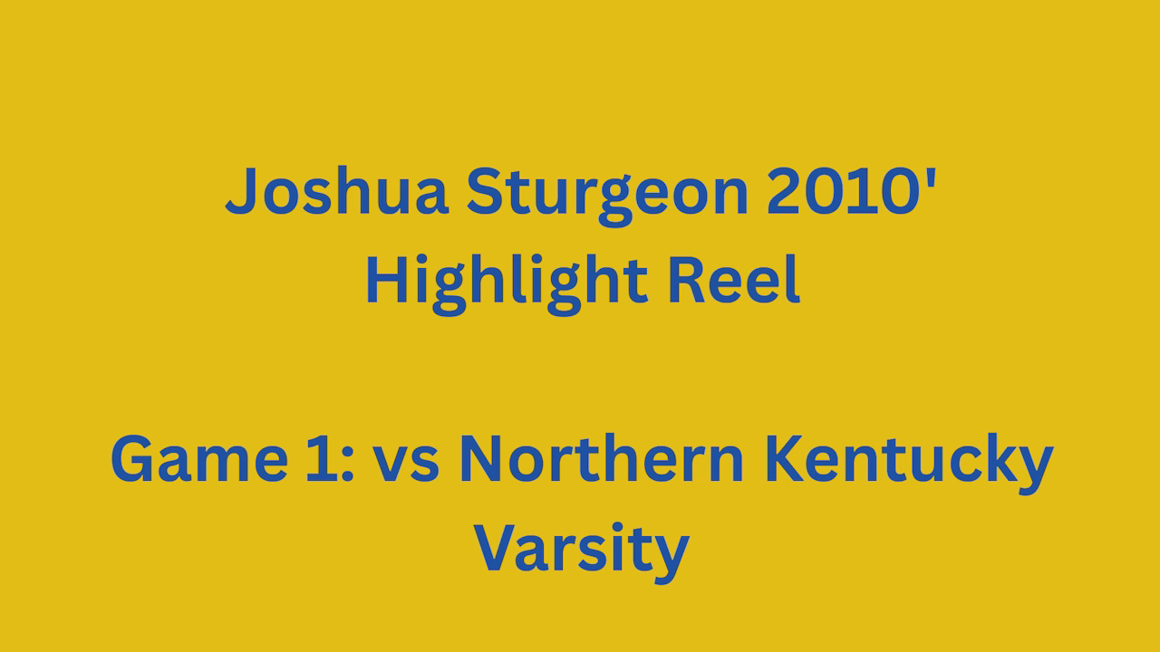 Joshua Sturgeon: vs Northern Kentucky Varsity highlights