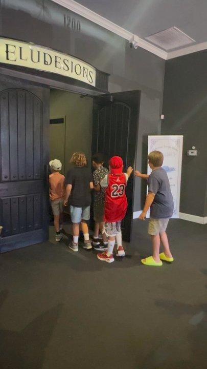 Eludesions Escape Rooms - The boys as they enter the escape room. - Escape Games Near Me - Phoenix, Arizona