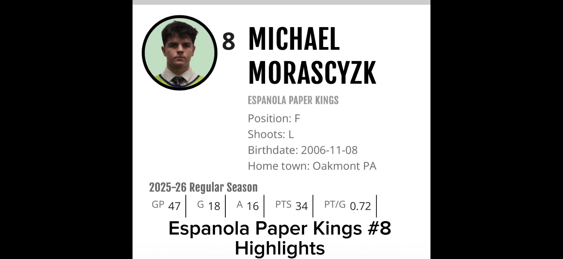 Michael Morascyzk: 25-26 NOJHL Season Highlight Reel