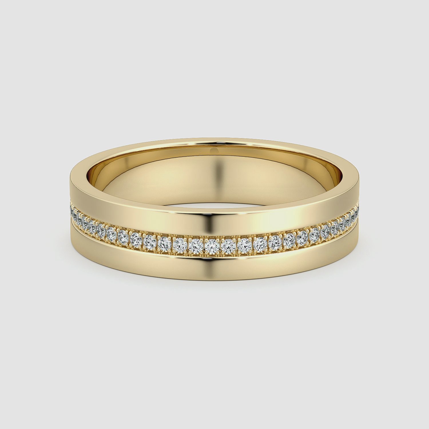 The Pavé Cigar Band | 18k | Yellow Gold | bandAccent: Pavé | paveVersion: center