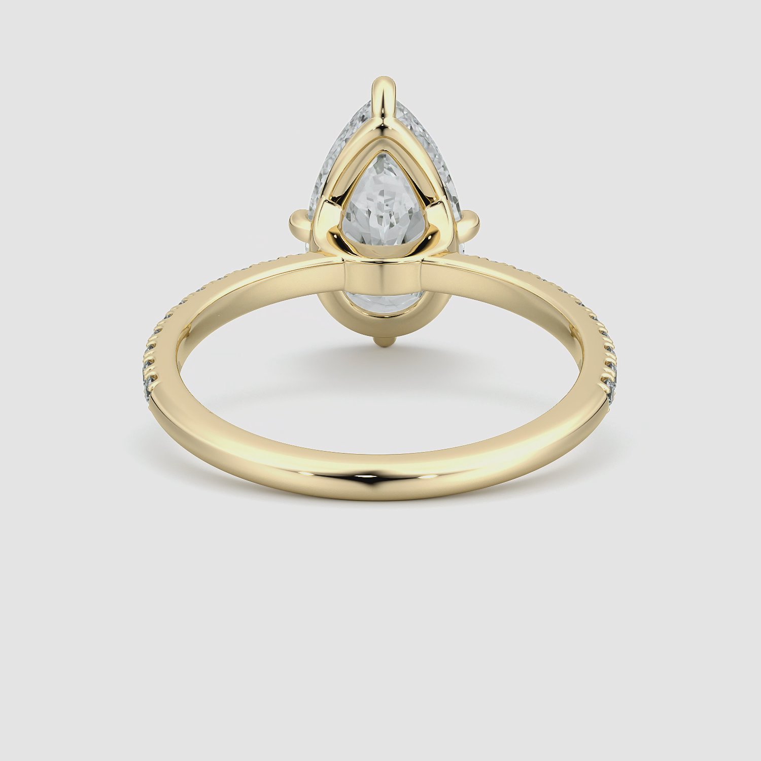 Anillo de compromiso Compass | Pera | 18k | Oro amarillo | bandAccent: Pavé | diamondOrientation: vertical | caratWeight: other