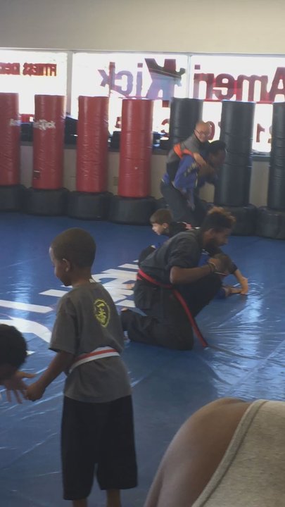 Amerikick - Teaching the kids jiu jitsu moves - Martial Arts Near Me - Philadelphia, Pennsylvania