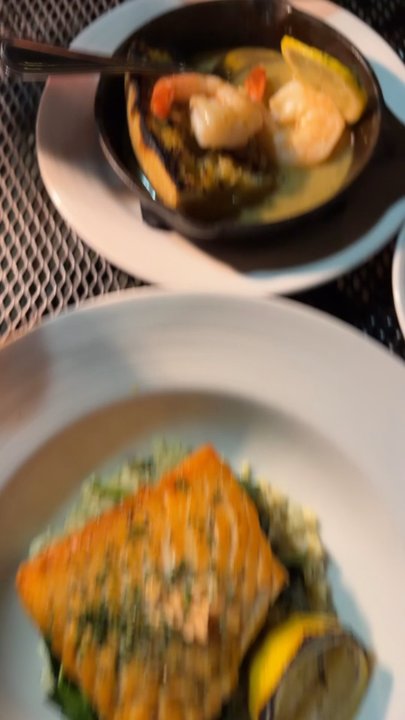 The Bourbon Pear - Salmon and shrimp appetizer - Southern Near Me - Livermore, California