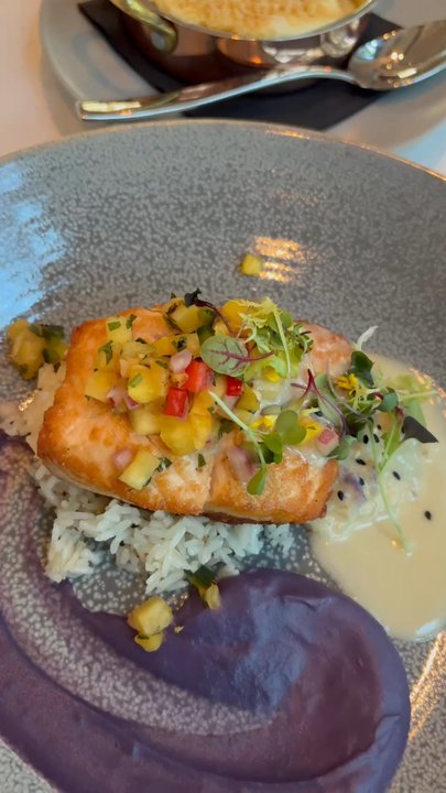 Fearing's Restaurant - Mesquite Grilled Salmon, Denver Mesquite Grilled Flat Iron Steak, and Crab Mac & Cheese - New American Near Me - Dallas, Texas