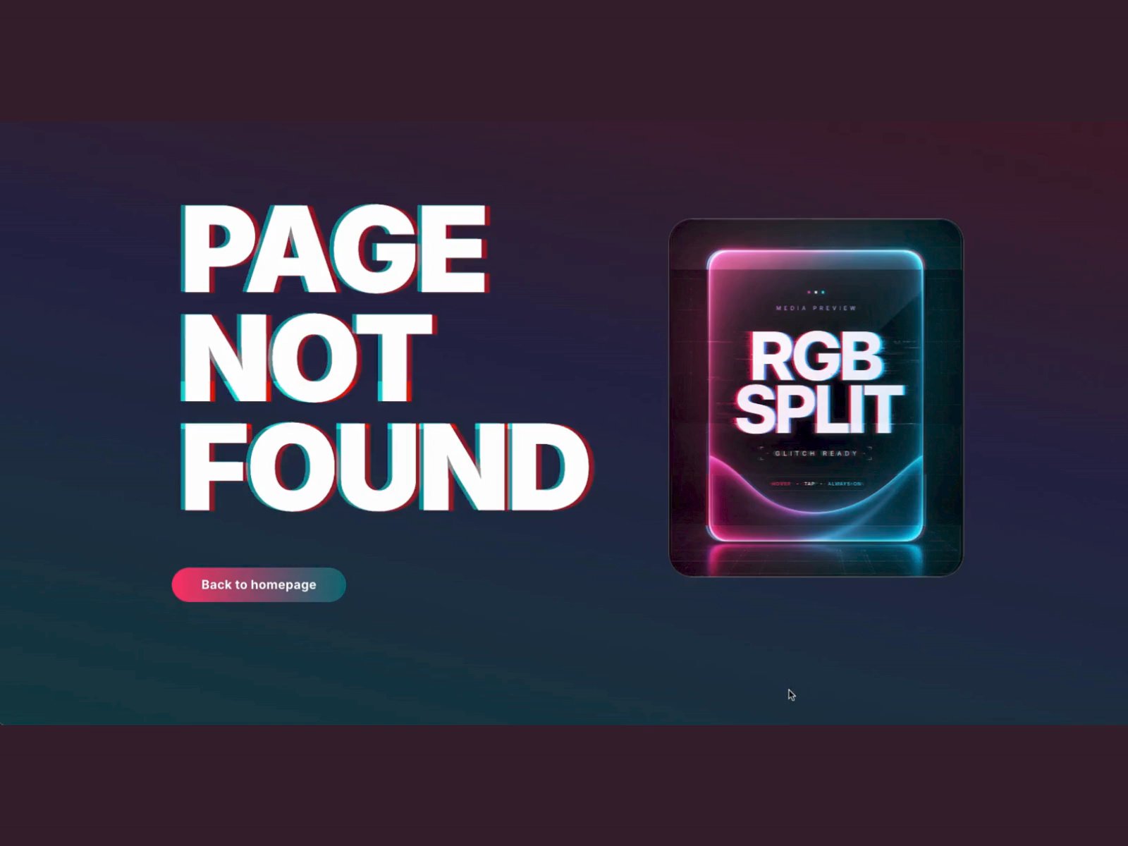 Glitch RGB Landing
