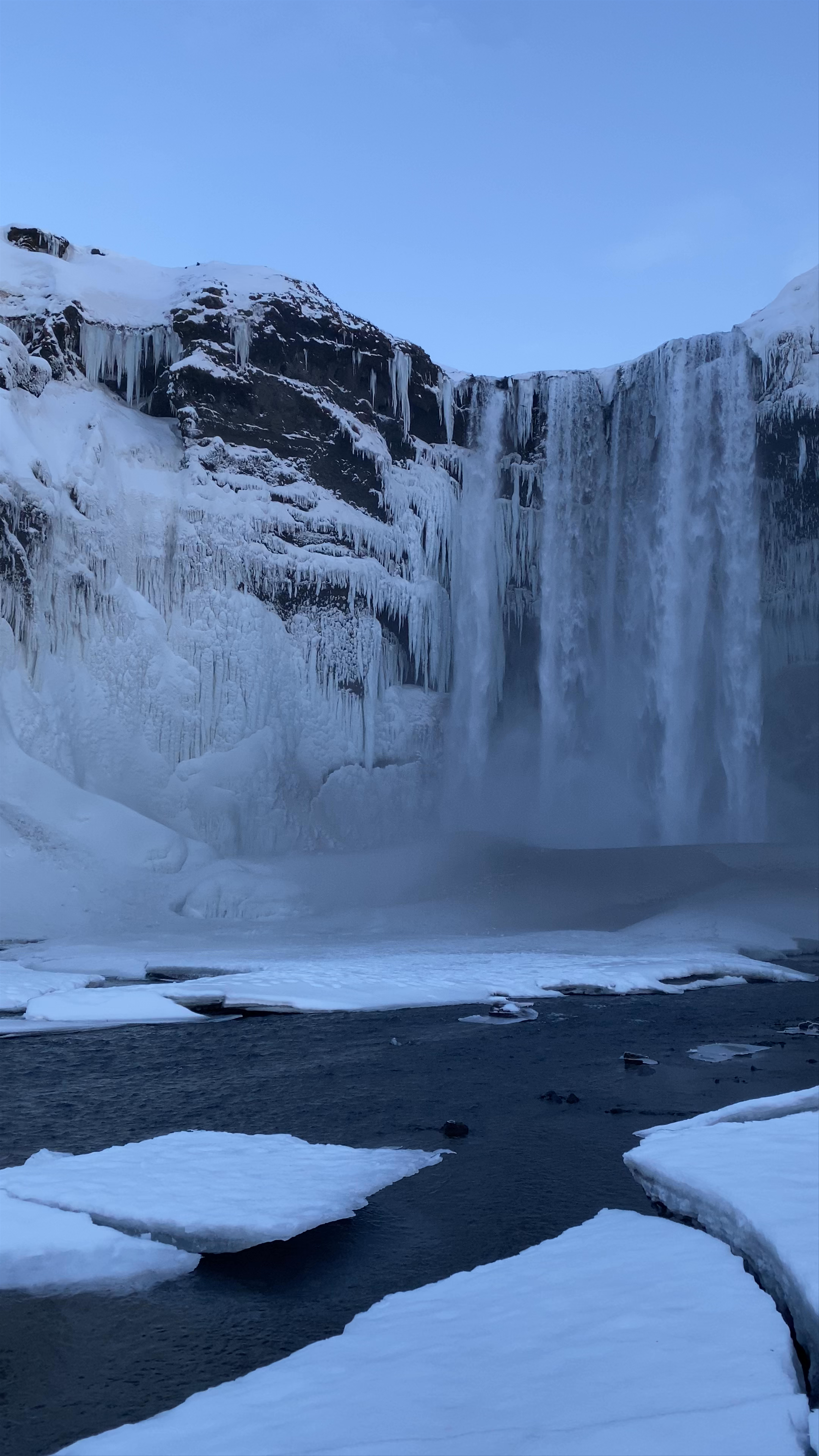 Skógafoss Waterfall in Winter – Frozen Icelandic Majesty