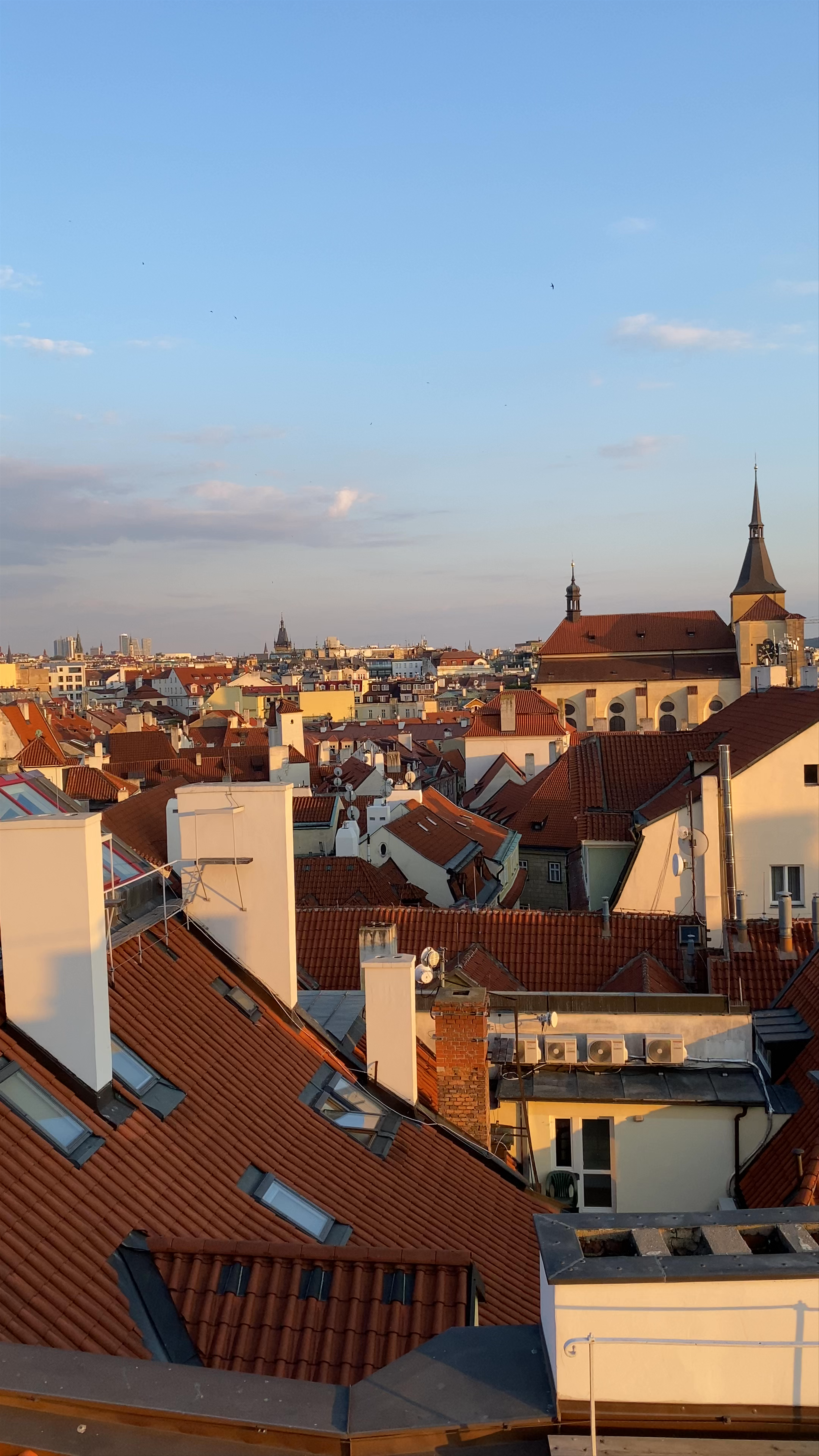 Sunset Rooftop Views Over Old Town Prague
