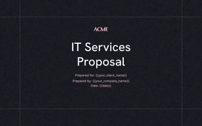 Preview of IT Services Proposal Template