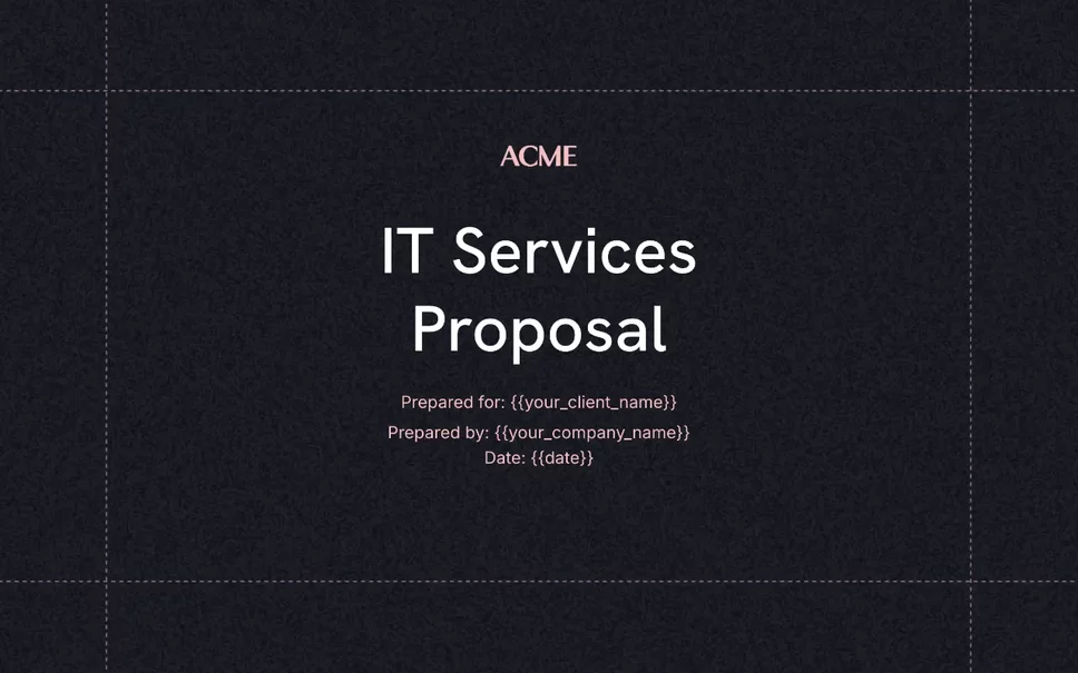 Preview of IT Services Proposal Template