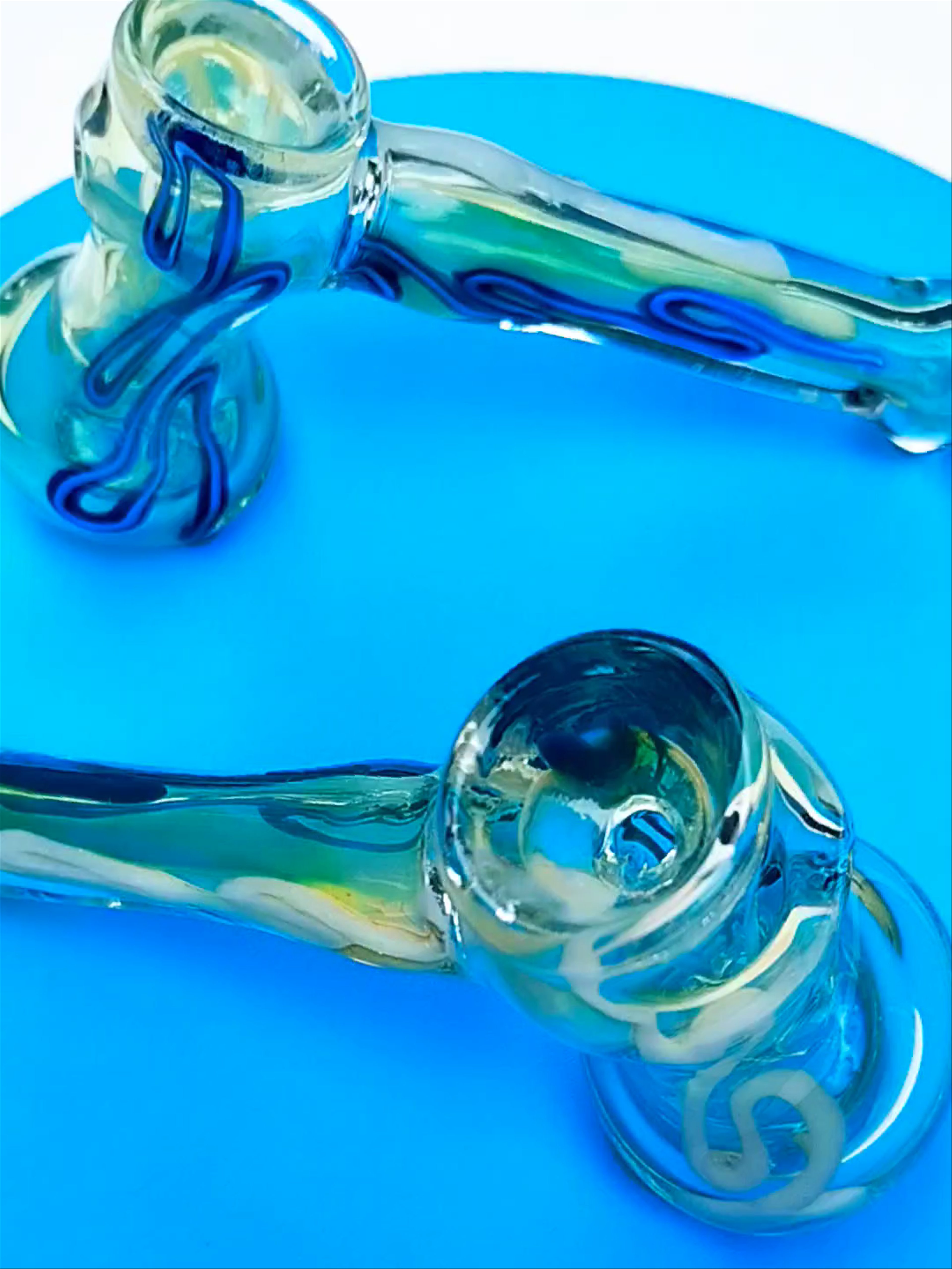 Preview pic of 2 x Blue & White Linework Bubblers Set